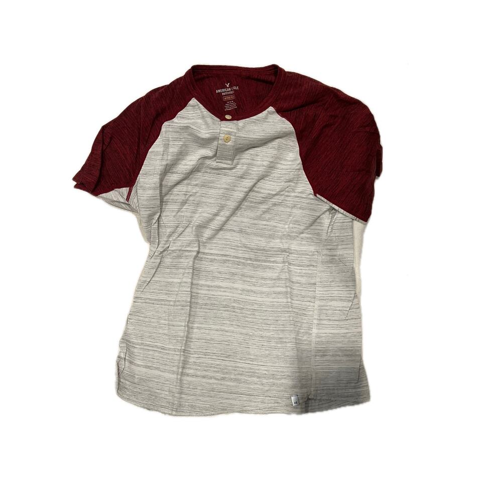 American Eagle Active Flex 1/4 Button Tee Shirt Mens M
